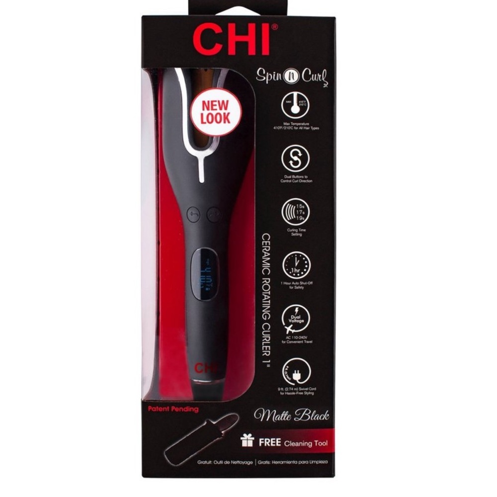 NIB Chi Spin n Curl Matte Black